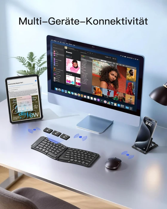 Inateck KB603 Nomad Ergo faltbare Tastatur, Bluetooth, DE