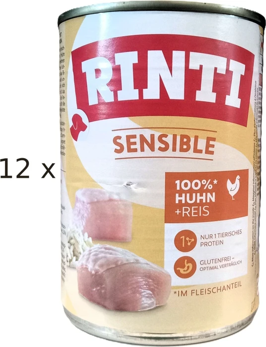 Finnern Rinti Sensible Huhn und Reis, 9.60kg (12x 800g)