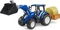 Bruder New Holland T5.120 mit Frontlader, Ladekasten, Gabeln und Rundballen Vorschaubild