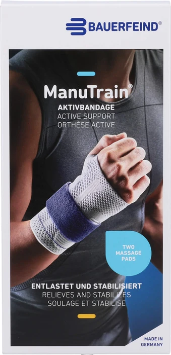 Bauerfeind ManuTrain Handgelenkbandage links Größe 5 schwarz, 1 Stück