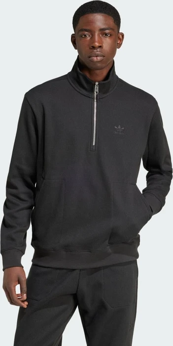 adidas Trefoil Essentials Waffle 1/2 Zip Sweatshirt schwarz (Herren)