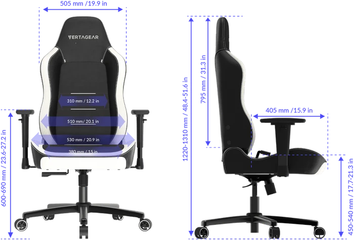 Vertagear SL3800 Carbon Black Gamingstuhl, schwarz