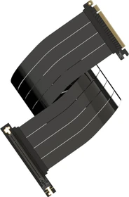 LinkUP AVA5 v2 Riser Kabel, rechts gerichtet, gewinkelt, PCIe 5.0, 700mm, schwarz/rosa