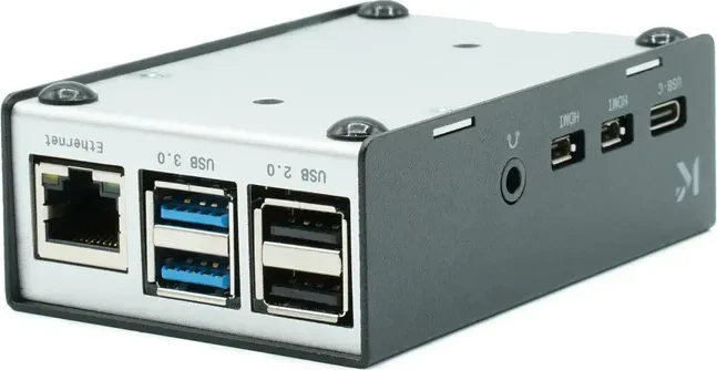 KKSB Gehäuse für Raspberry Pi 4, silber/schwarz