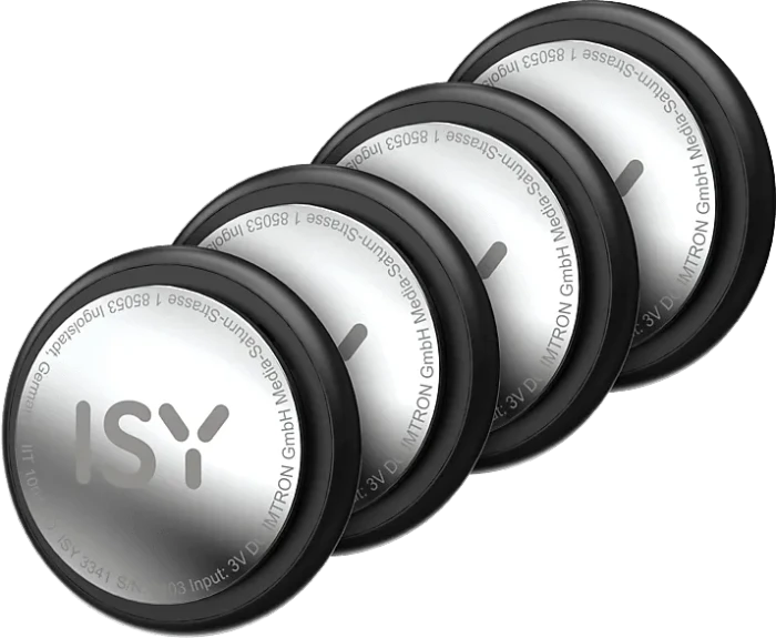 ISY IIT 1001 ISYTag schwarz/silber, 4er-Pack