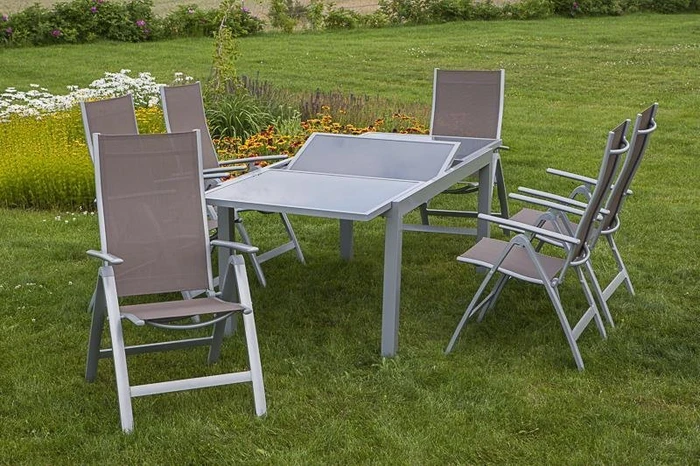 Merxx Carrara Gartenmöbel-Set taupe, 7-tlg.