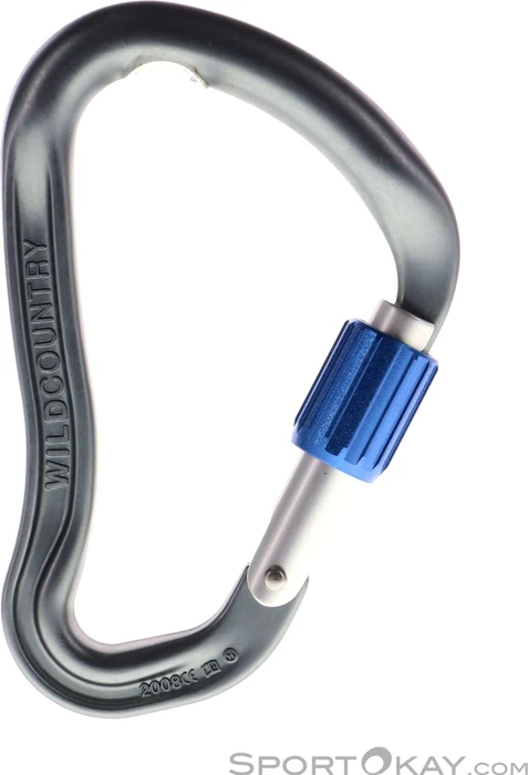 Wild Country Ascent HMS Schraubkarabiner gunmetal/blue
