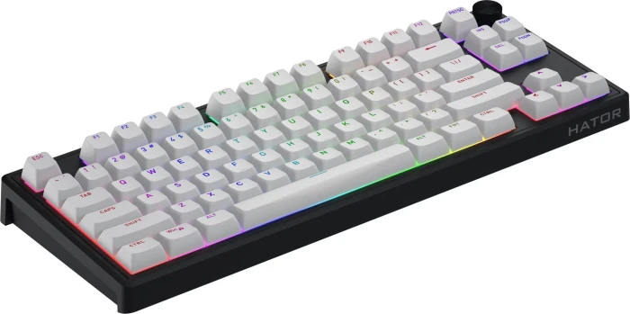 Hator Skyfall 80 MAG Ultra 8K, weiß/schwarz, LEDs RGB, Aurum Ice Magnetic, USB, US