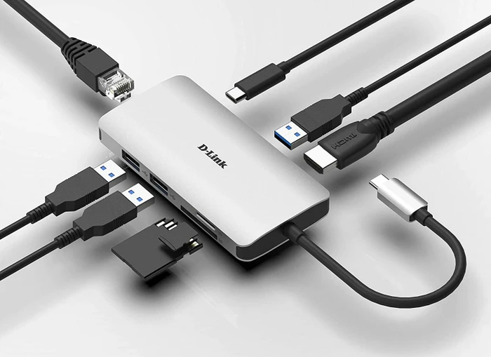 D-Link 8-in-1 USB-C Hub with HDMI/Ethernet/Card Reader/Power Delivery