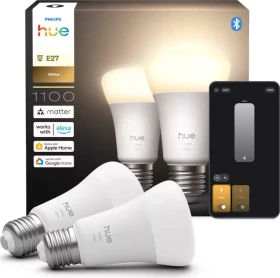 Philips HUE White Smart LED A60 E27 1100 9.5W, 2 Stück