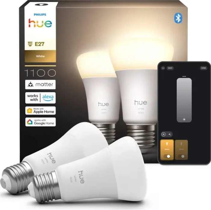 Philips HUE White Smart LED A60 E27 1100 9.5W, 2 Stück