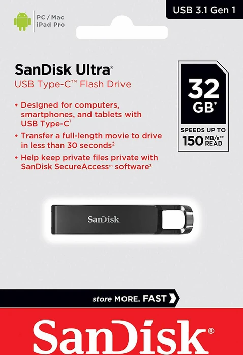SanDisk Ultra USB Type-C 32GB, USB-C, USB 3.2 Gen 1×1