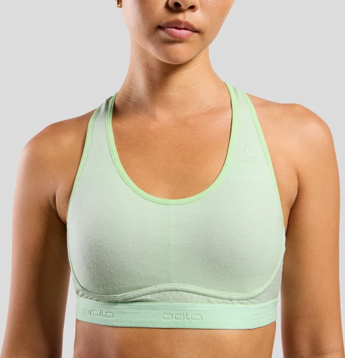 Odlo Ascent Performance Wool Medium Sport-BH ambrosia/patina green (Damen)