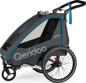 Qeridoo QUPA 1 Fahrradanhänger blau (Modell 2023)