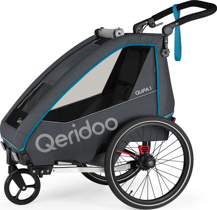 Qeridoo QUPA 1 Fahrradanhänger blau (Modell 2023)