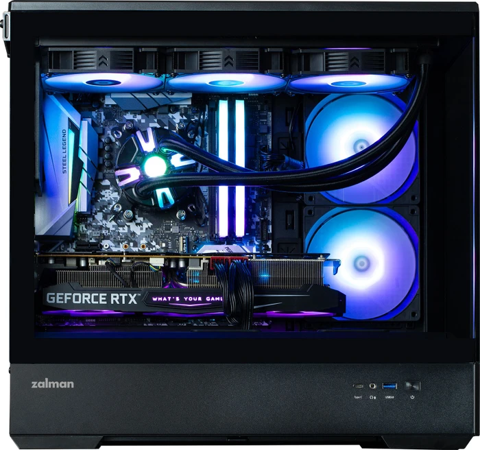 Zalman P30 Black, schwarz, Glasfenster