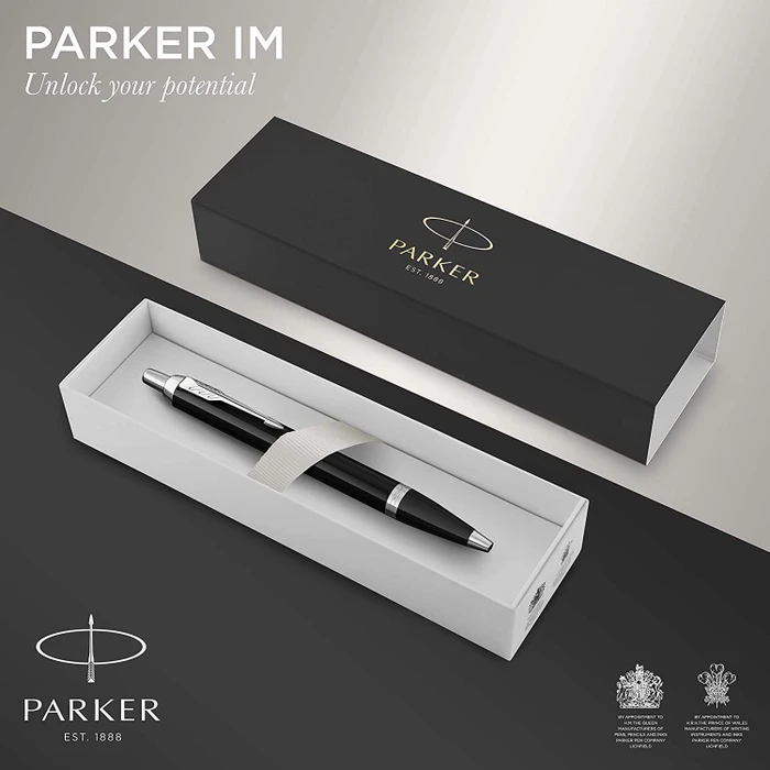 Parker IM Kugelschreiber black lacquer/chrome trim, Geschenkbox