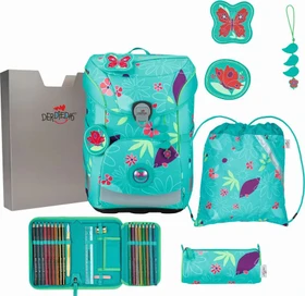 DerDieDas ErgoFlex Easy Butterfly Garden Schultaschen-Set, 5-tlg.
