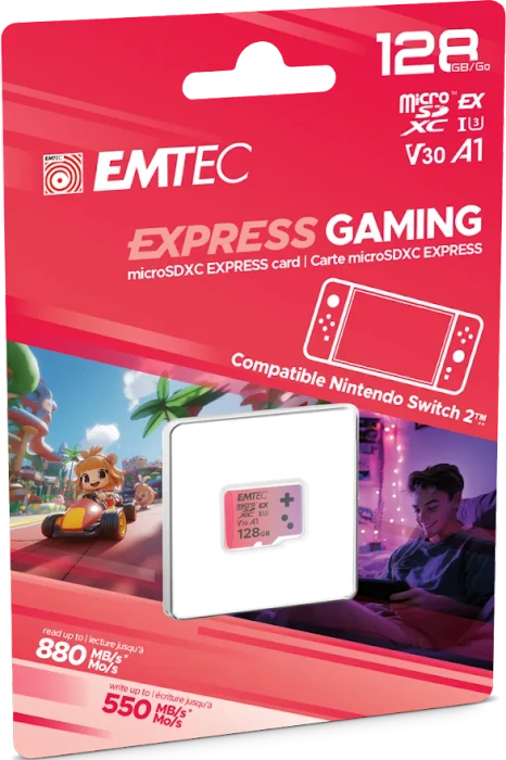 Emtec Express Gaming R880/W550 128GB, UHS-I U3, A1, Class 10, SD Express EX I