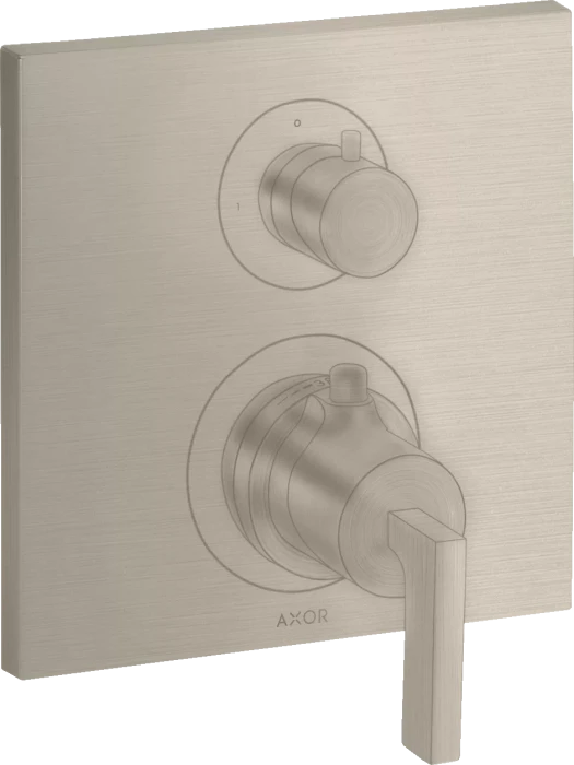 Hansgrohe Axor Citterio Thermostat mit Absperrventil und Hebelgriff brushed nickel