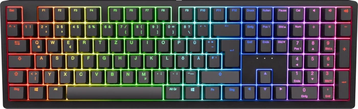Ducky Zero 6108 Wireless, Classic Black, LEDs RGB, MX2A RGB BLUE, USB/Bluetooth, DE