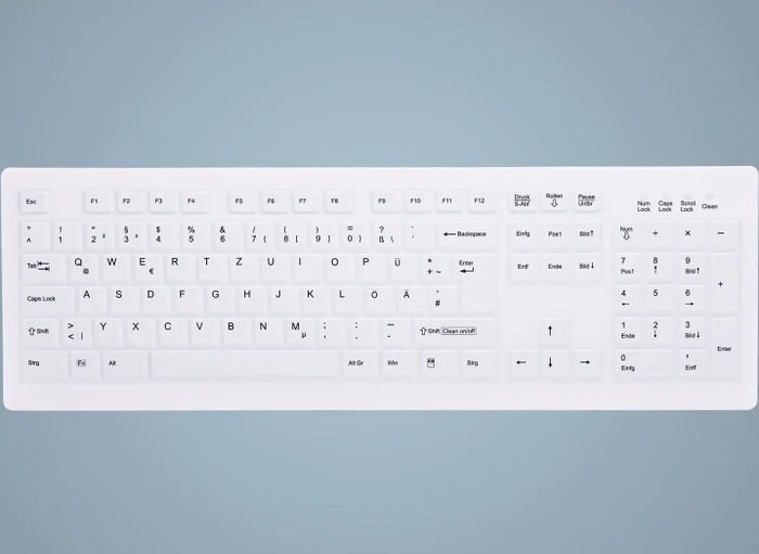 Contour Design Active Key desinfizierbare Funktastatur, vollversiegelt, weiß, USB, CH