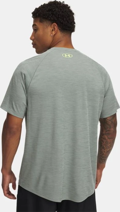 Under Armour Tech Textured Funktionsshirt kurzarm silica green/hydro green/high vis yellow (Herren)