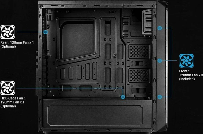 AeroCool System Integrator SI-5200 Frost, Acrylfenster