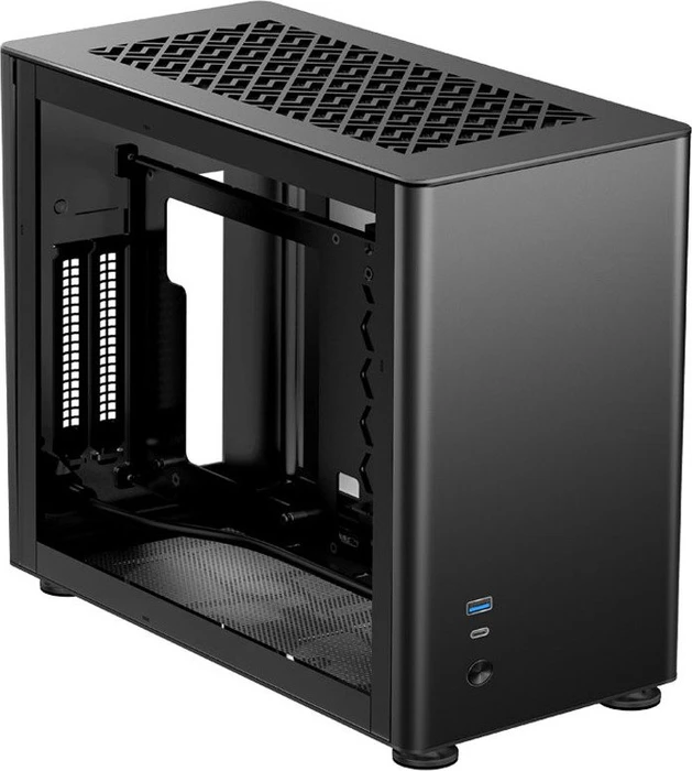 Jonsbo A4, schwarz, Glasfenster, Mini-ITX
