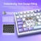 Ajazz AK820, White Purple, LEDs RGB, hot-swap, Ajazz Sea Salt, USB, DE Vorschaubild