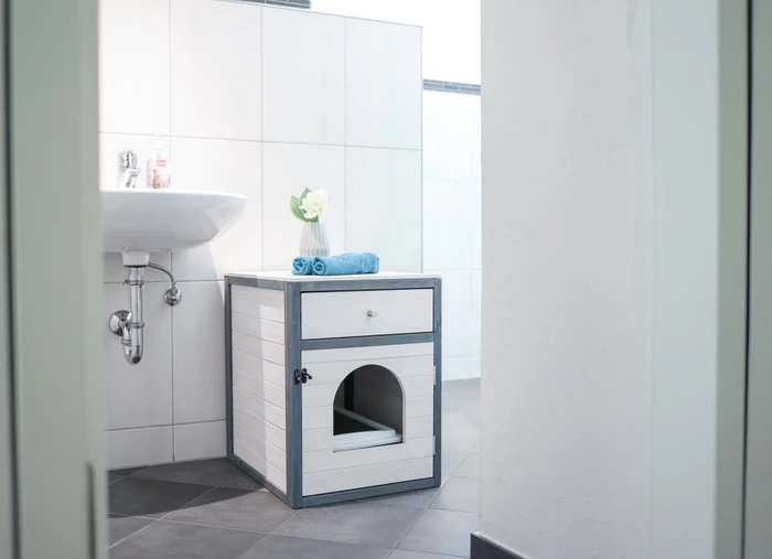 Kerbl Katzenschrank Ida, weiß/blau