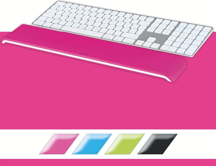 Leitz Ergo WOW höhenverstellbare Handgelenkauflage für Tastatur, rosa/weiß