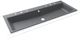 Kaldewei Puro Einbau-Doppelwaschtisch 120x46cm mit 2x3 Hahnlochbohrung, Perl-Effekt, cool grey 70