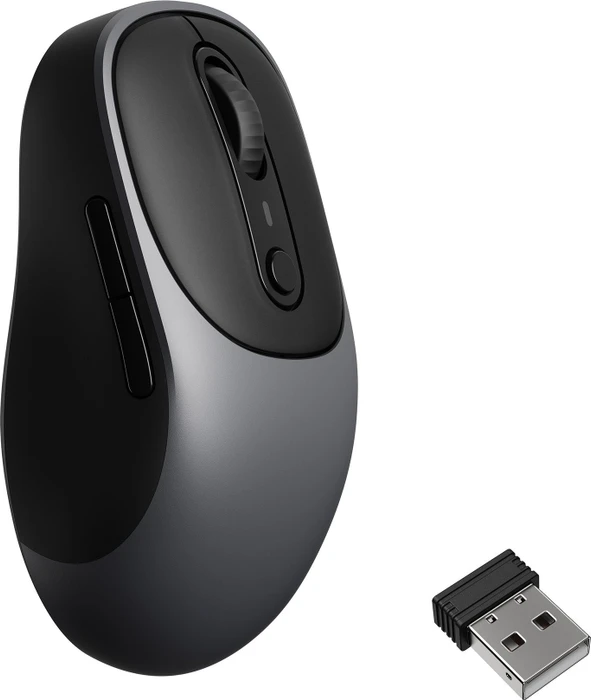 Keychron BM24 Wireless Mouse Metal Gray schwarz/grau, USB/Bluetooth