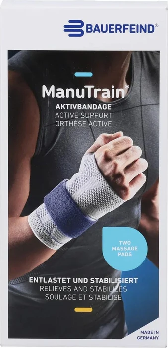 Bauerfeind ManuTrain Handgelenkbandage links Größe 1 beige/natur, 1 Stück