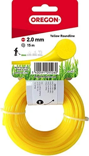 Oregon Roundline Trimmerfaden für Rasentrimmer gelb, 2mm/15m