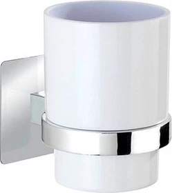 Wenko Turbo-Loc Zahnputzbecher Quadro weiß/silber