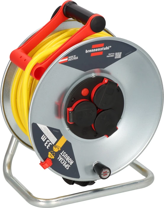 Brennenstuhl Professional SK 290 Kabeltrommel, Schuko auf 3x Schuko, 33m, IP44, AT-N07V3V3-F 3G1,5
