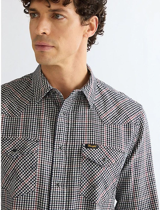 Wrangler Regular Western Hemd langarm red indigo (Herren)