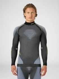 UYN Evolutyon Turtle Neck Funktionsshirt langarm anthracite melange/blue/yellow shiny (Herren)