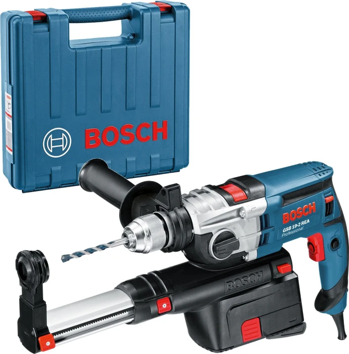 Bosch Professional GSB 19-2 REA Elektro-Schlagbohrmaschine inkl. Koffer + Absaugeinheit
