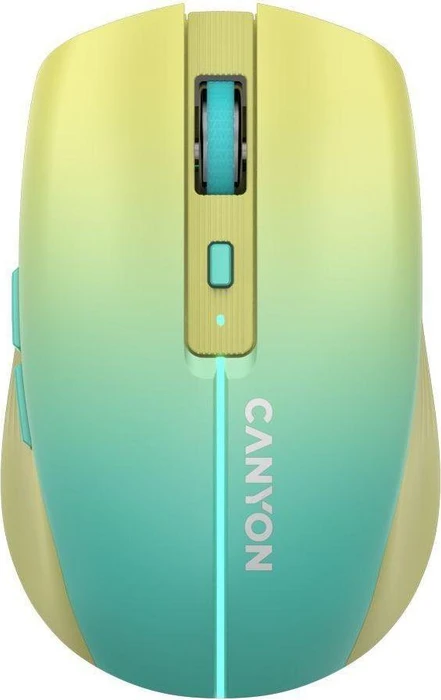 Canyon MW-44 Rechargeable Wireless Mouse blau/gelb, USB/Bluetooth