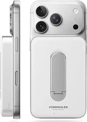 Vonmählen Powerbank Evergreen Mag mit Kickstand 10000mAh weiß/silber