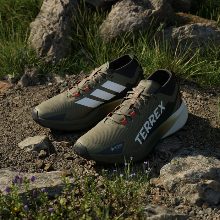 adidas Terrex Agravic GTX olive strata/cloud white/semi impact orange (Herren)