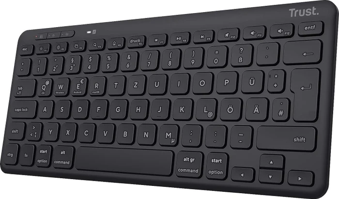 Trust Lyra Compact Wireless Keyboard, schwarz, USB/Bluetooth, DE