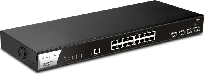 DrayTek VigorSwitch P/PQ Series Rackmount 2.5G Managed Switch, 16x RJ-45, 4x SFP+
