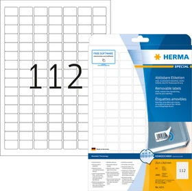 Herma Etiketten, 25.4x16.9mm, ablösbar, weiß, matt, 25 Blatt (2800 Etiketten)
