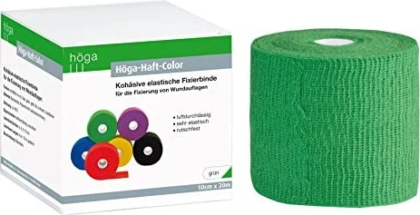 Höga Haft Color Elastische Fixierbinde grün, 10cm x 20m, 1 Stück
