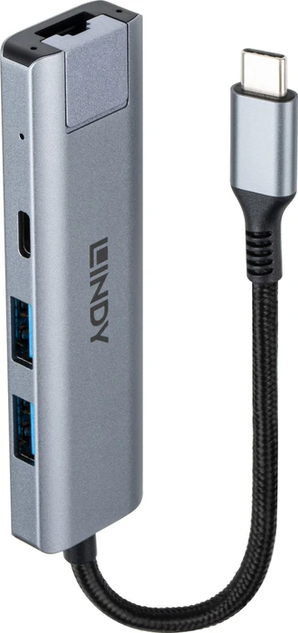 Lindy USB Hub und Ethernet Konverter, USB-C 3.1 [Stecker]