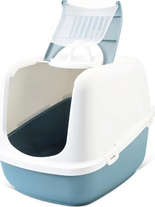 Petgard Nestor Jumbo Katzentoilette XXL, blau/weiß